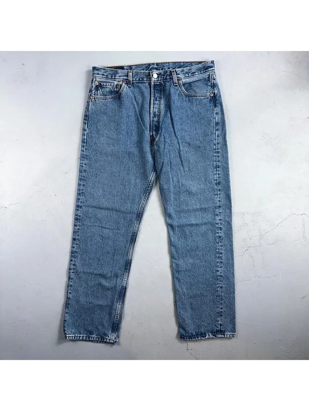Levis 501 Vintage 90s USA XX Straight Leg Jeans Blue Med Wash 36x30 Act 34x29